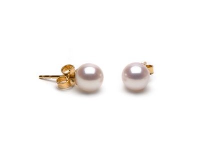 5.0-6.0mm AA+ Freshwater Button Pearl Stud Earrings